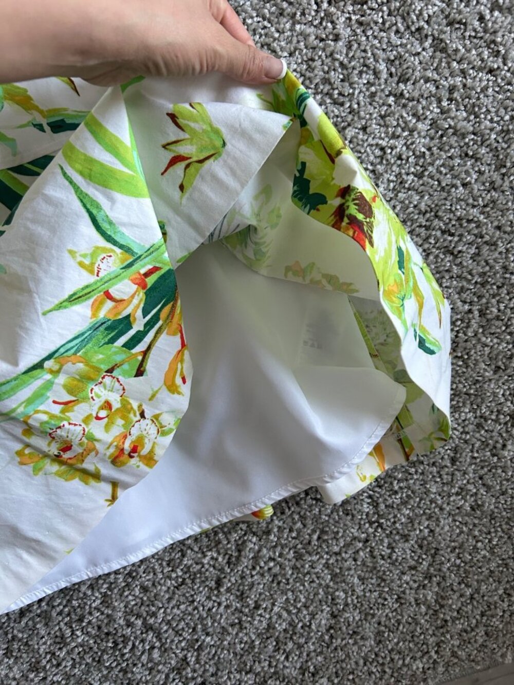 Armani Exchange Womens Sz 4 Floral Sleeveless Fit & Flare Dress White/Green - Picture 4 of 10